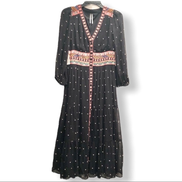 ANTHROPOLOGIE La Boheme Embroidered Dress … - Picture 4 of 8